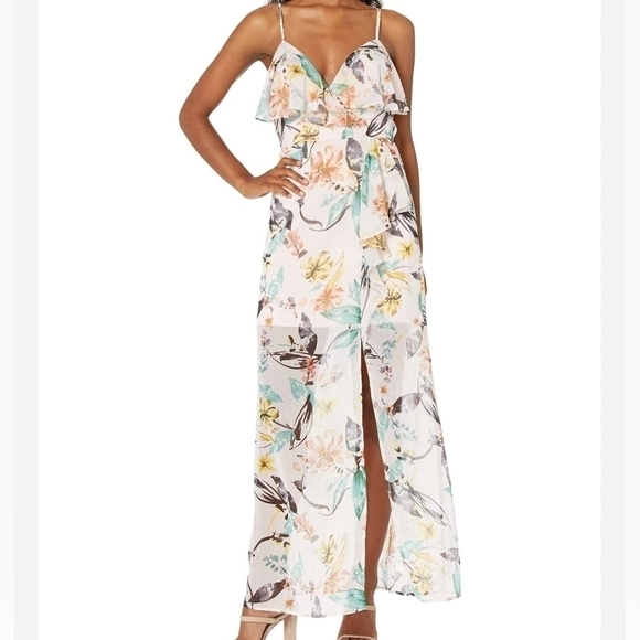 Bcbgeneration Aloha Floral Maxi Dress Pink NWT Size S - Picture 1 of 13